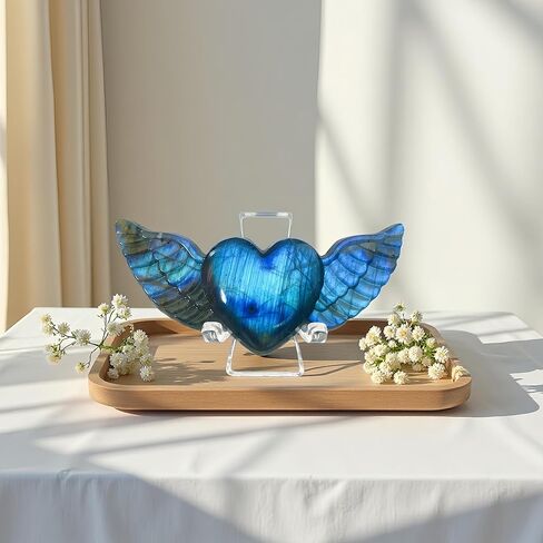 Labradorite Heart Crystal Heart Labradorite Stones Heart Crystal Healing Crystal Crystal Heart with Wings in Saudi Arabia