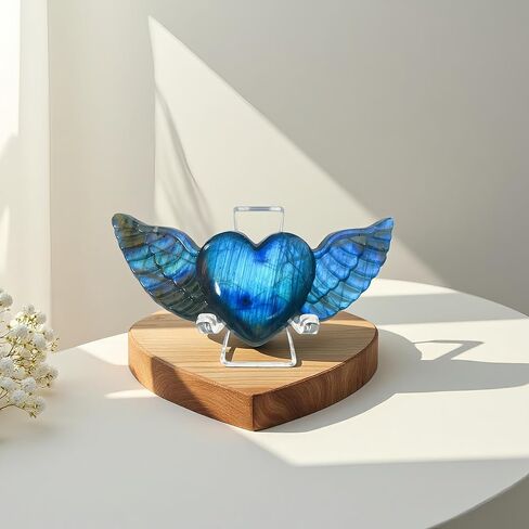 Labradorite Heart Crystal Heart Labradorite Stones Heart Crystal Healing Crystal Crystal Heart with Wings in Saudi Arabia