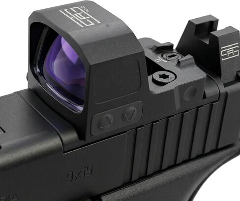 TSA® Micro Reflex Sight 3 MOA Green Dot - RMSc/K Footprint، Shake Awake، علبة البطارية الجانبية، لوحة المحول متضمنة in Kuwait
