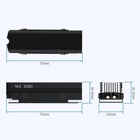 مشتت تبريد M.2 2280 SSD مشعات تبريد 2280 SSD بالوعة حرارية موصلية حرارية جيدة ملحقات معدنية مبرد in Kuwait