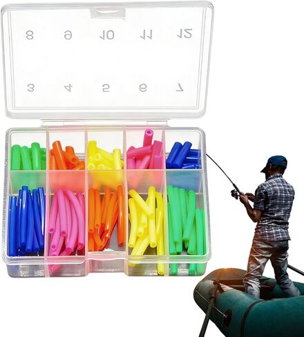 Colored Fishing Hook Tubing - Stable Portable Colored Tube with Storage Box - Fishing Tubing Accessories - for Holiday River Lake Shallow Jigging Trolling Casting Stream Seawater in Saudi Arabia