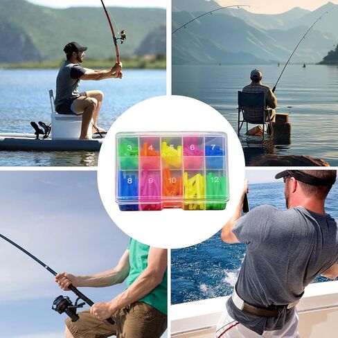 Colored Fishing Hook Tubing - Stable Portable Colored Tube with Storage Box - Fishing Tubing Accessories - for Holiday River Lake Shallow Jigging Trolling Casting Stream Seawater in Saudi Arabia