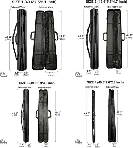 Hard Shell Fishing Rod Case, 50" Protective Rod Tube (4-in-1 Set) for 7ft 2-Piece Rods, Crushproof & Water-Resistant Travel Carrier, Heavy-Duty Storage for Bass, Fly & Saltwater Fishing in Saudi Arabia