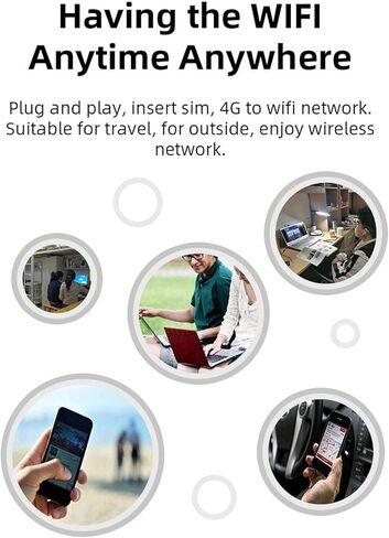Yunseity 4G LTE USB WiFi Modem, High Speed Portable Travel Hotspot with SIM Card Slot for Vista 7 8 10 iOS, Supports 8 Users 10m Range 150Mbps in Saudi Arabia