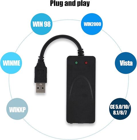 Dioche 56K Dial UFax Modem Dual Port USB2.0 56K External Modem Driver for 10/8/7/ - Plug and Play, High-Speed DataFax, Automatic SendingReceiving in Saudi Arabia