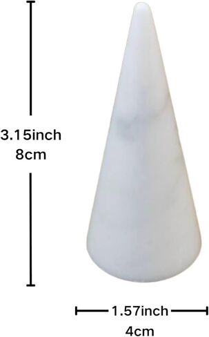 Natural Marble Ring Tower Cone Holder for Engagement Wedding Rings Jewelry Display Stand Room Decor Black in Saudi Arabia