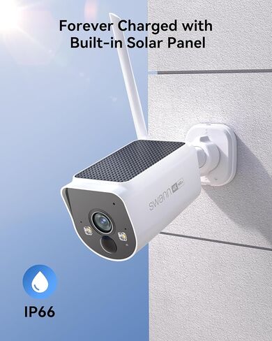 Swann MaxRanger4K Solar Wireless Security Camera System, 4K Ultra HD，4 Packs Outdoor Cameras, Long-Range Wi-Fi up to 2000ft, Color Night Vision, No Monthly Fees in Saudi Arabia