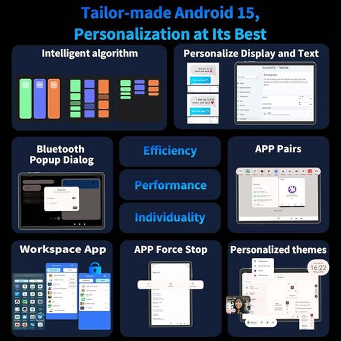 جهاز لوحي Android 15 مقاس 10 بوصة، 2026 مع لوحة مفاتيح، 24 جيجابايت + 256 جيجابايت + 2 تيرابايت، أجهزة لوحية 2 في 1 مع 8 النواة، 5G WiFi، 8000 مللي أمبير، BT5.0، GMS، GPS، Gemini AI، أجهزة لوحية مع ماوس، حافظة، قلم (أسود) in Kuwait