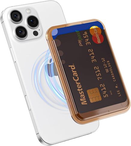 oakxco Magnetic Phone Wallet Clear Compatible with Magsafe Wallet, Slim Thin Translucent ID Credit Card Holder Wallets for Phone, Hard Plastic Magnet Pocket Sleeve for iPhone Samsung, Clear in Saudi Arabia