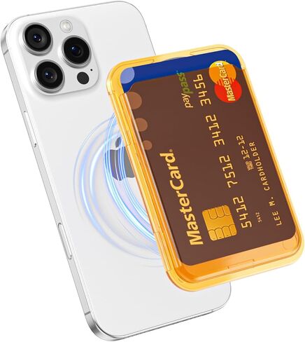 oakxco Magnetic Phone Wallet Clear Compatible with Magsafe Wallet, Slim Thin Translucent ID Credit Card Holder Wallets for Phone, Hard Plastic Magnet Pocket Sleeve for iPhone Samsung, Clear in Saudi Arabia
