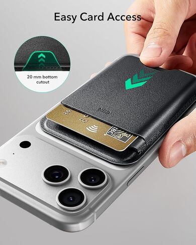 Magnetic Wallet 1pcs, 5-Card Holder With RFID Blocking, Magnetic Sticker Included, Slim Magntic Wallet for iPhone 17/16/15/14/13/12 Series and Selected Samsung Devices, Not for 13/12 Mini, Black in Saudi Arabia