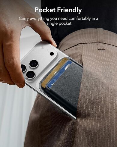 Magnetic Wallet 1pcs, 5-Card Holder With RFID Blocking, Magnetic Sticker Included, Slim Magntic Wallet for iPhone 17/16/15/14/13/12 Series and Selected Samsung Devices, Not for 13/12 Mini, Black in Saudi Arabia
