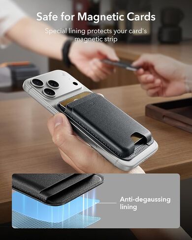 Magnetic Wallet 1pcs, 5-Card Holder With RFID Blocking, Magnetic Sticker Included, Slim Magntic Wallet for iPhone 17/16/15/14/13/12 Series and Selected Samsung Devices, Not for 13/12 Mini, Black in Saudi Arabia