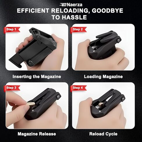 محمل سرعة 9 مم، محمل سرعة المجلة العالمية | يناسب 9 مم، .45 ACP، .40 S&W، 10 مم، .357، .380 ACP، 1911 حافظة إبهام خالية من الألم، ملحق مسدس بوليمر متين in Kuwait