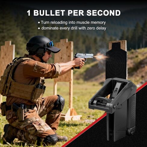 محمل سرعة 9 مم، محمل سرعة المجلة العالمية | يناسب 9 مم، .45 ACP، .40 S&W، 10 مم، .357، .380 ACP، 1911 حافظة إبهام خالية من الألم، ملحق مسدس بوليمر متين in Kuwait