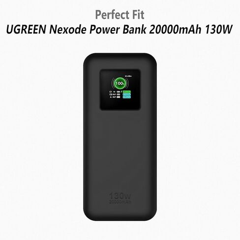 Geiomoo Soft Silicone Case for UGREEN Nexode Power Bank 20000mAh 130W Flexible Scratch Resistant Cover (Black) in Saudi Arabia