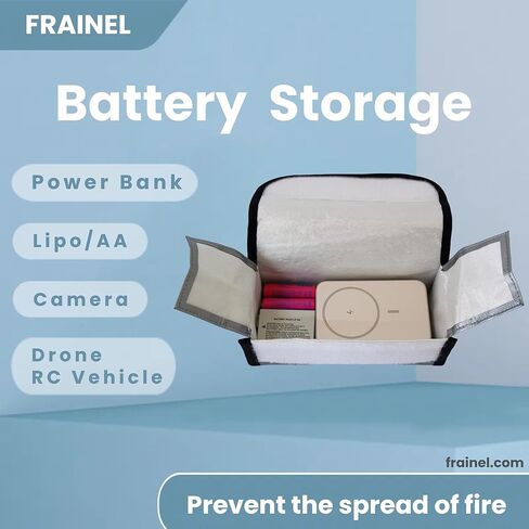 Battery Protect Bag 7x3 – Fireproof & Flame-Retardant Safety Gear for Home & Workshop – Fits 18650, PowerTool, PowerBank, Camera, Drone, RC, AirSoft | Lipo Guard | Winter Picks in Saudi Arabia