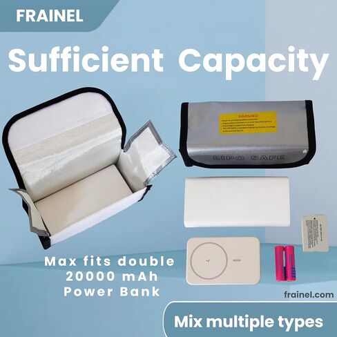 Battery Protect Bag 7x3 – Fireproof & Flame-Retardant Safety Gear for Home & Workshop – Fits 18650, PowerTool, PowerBank, Camera, Drone, RC, AirSoft | Lipo Guard | Winter Picks in Saudi Arabia