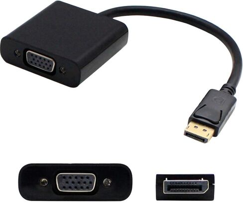 AddOn HP AS615AA Compatible 20.00cm (8.00in) DisplayPort Male to VGA Female Black Adapter Cable in Saudi Arabia