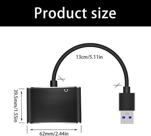 محول Mjaie USB3.0 إلى HDTV VGA للشاشات مع محول شاشة مزدوج بسرعة 5 جيجابت في الثانية ودقة 1080 بكسل للتوصيل والتشغيل in Kuwait