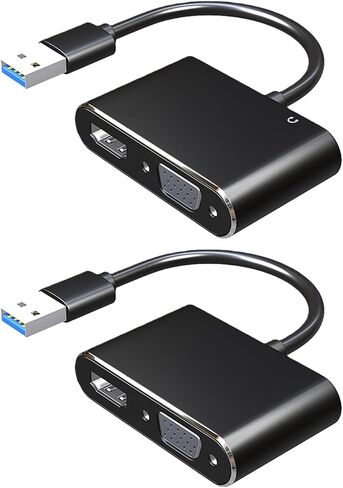 محول Mjaie USB3.0 إلى HDTV VGA للشاشات مع محول شاشة مزدوج بسرعة 5 جيجابت في الثانية ودقة 1080 بكسل للتوصيل والتشغيل in Kuwait