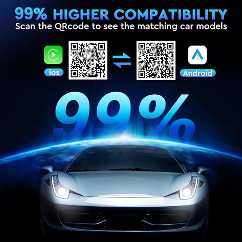محول CarPlay اللاسلكي من ELRINA 2026 من الجيل الجديد مع زر التحكم، إعادة توصيل تلقائي سريع 5s، محول توصيل وتشغيل لاسلكي صغير للغاية لأجهزة iPhone وAndroid Auto، واي فاي ثابت 5.8 جيجا هرتز، بلوتوث 5.4 in Saudi Arabia