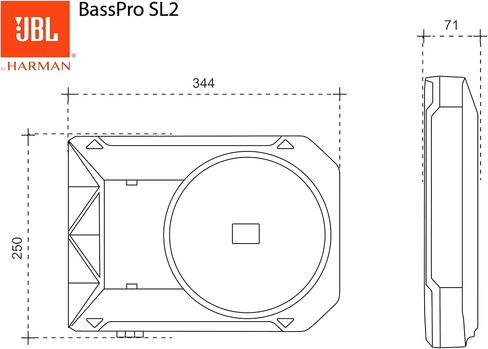 JBL Bass Pro SL2 8" Underseat Subwoofer (125 watts RMS Class D) + Wiring Kit Bundle - Powerful Sound, Easy Installation, Car Upgrade in Saudi Arabia