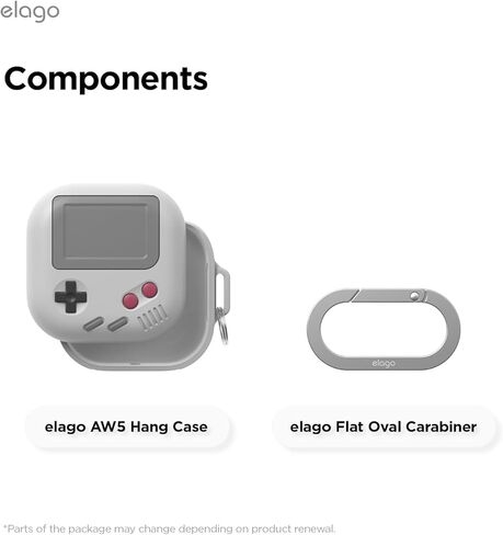 elago Compatible with Samsung Galaxy Buds 4 Pro & Galaxy Buds 4 Case, AW5 Classic Game Player Design Cover with Carabiner, Full Protection, Headphone Accessories, for Men, for Women [Light Grey] in Saudi Arabia