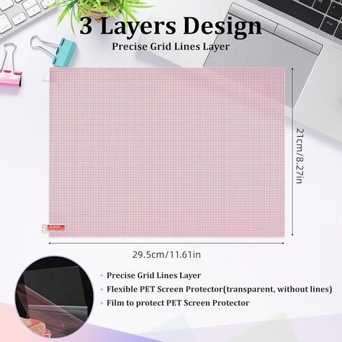 4 Pack Cut to Fit Screen Protector 295x210mm, Universal Trimmable Display Protective Transparent Soft Film, PET Customizable Cuttable Screen Protector for Phone Tablet GPS Watch Game Console in Saudi Arabia
