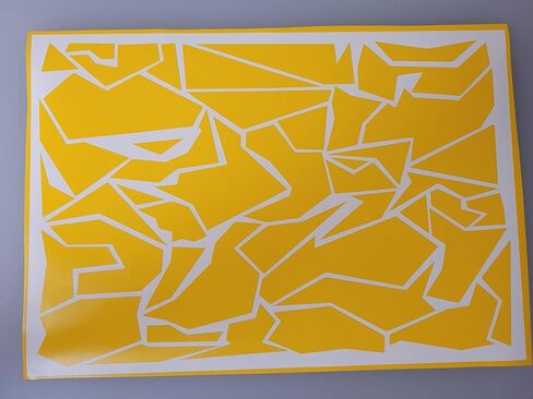 Splinter Camo Stencil، فينيل عالي الحرارة، نمط تمويه DIY للسيراكوت، طلاء الرش، 7.5 × 11.1 بوصة in Kuwait