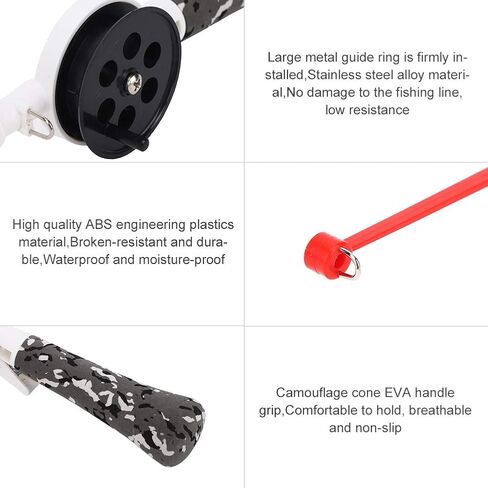 SUNGOOYUE 34cm Winter Ice Fishing Rod for Children with Reel EVA Lightweight Portable in Saudi Arabia
