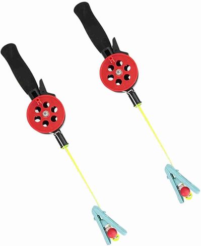 SUNGOOYUE Mini Ice Fishing Rod, Random Color Nylon Line 2pcs Fishing Rod, Ice Pole with Shrimp Clamp Accessories for Children in Saudi Arabia
