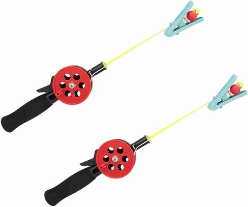 SUNGOOYUE Mini Ice Fishing Rod, Random Color Nylon Line 2pcs Fishing Rod, Ice Pole with Shrimp Clamp Accessories for Children in Saudi Arabia