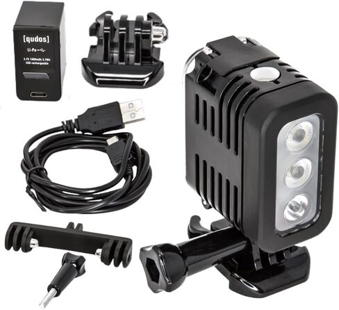 Ultimaxx Underwater LED Light with Bracket for GoPro Action Camera, 40M Waterproof Dive Video Light 1000 Lumen + Extra 1000mAh Battery, Wide-Angle Illumination, Mount Adapter & Accessories in Saudi Arabia