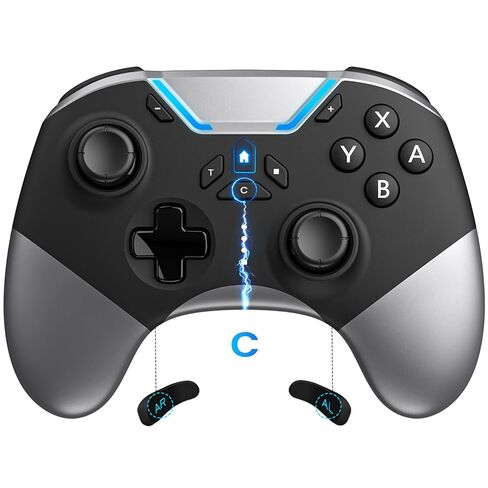وحدة تحكم aghi Switch 2 مع تنبيه منزلي، وحدة تحكم لاسلكية Switch 2 Pro للتبديل 2/1/Lite/OLED مع حلقة ماكرو، عصا التحكم المضادة للانجراف بتأثير القاعة، زر C، HD Rumble، جيروسكوب 6 محاور، توربو in Kuwait