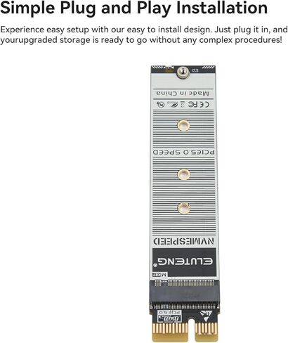 ELUTENG M.2 NVMe to PCIe Adapter with Aluminum Heatsink, Supports PCIe X1/X4/X8/X16, Low Profile Bracket, 2230/2242/2260/2280 M.2 SSD, Up to 4TB in Saudi Arabia
