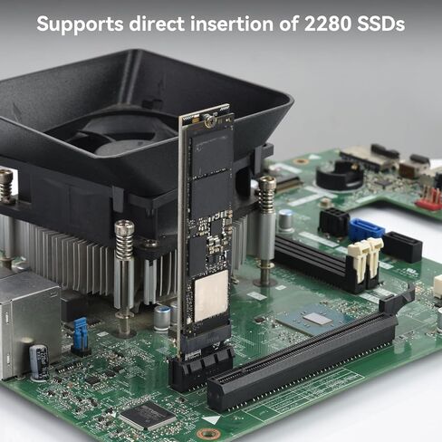 ELUTENG M.2 NVMe to PCIe Adapter with Aluminum Heatsink, Supports PCIe X1/X4/X8/X16, Low Profile Bracket, 2230/2242/2260/2280 M.2 SSD, Up to 4TB in Saudi Arabia