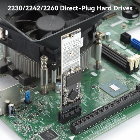 ELUTENG M.2 NVMe to PCIe Adapter with Aluminum Heatsink, Supports PCIe X1/X4/X8/X16, Low Profile Bracket, 2230/2242/2260/2280 M.2 SSD, Up to 4TB in Saudi Arabia