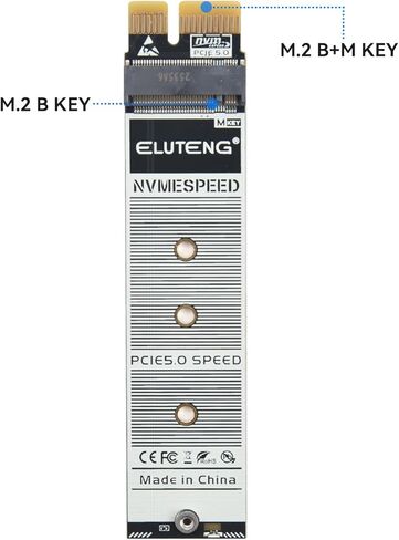 ELUTENG M.2 NVMe to PCIe Adapter with Aluminum Heatsink, Supports PCIe X1/X4/X8/X16, Low Profile Bracket, 2230/2242/2260/2280 M.2 SSD, Up to 4TB in Saudi Arabia