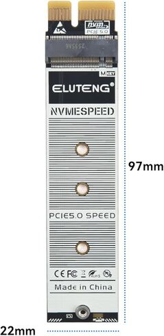 ELUTENG M.2 NVMe to PCIe Adapter with Aluminum Heatsink, Supports PCIe X1/X4/X8/X16, Low Profile Bracket, 2230/2242/2260/2280 M.2 SSD, Up to 4TB in Saudi Arabia