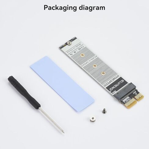 ELUTENG M.2 NVMe to PCIe Adapter with Aluminum Heatsink, Supports PCIe X1/X4/X8/X16, Low Profile Bracket, 2230/2242/2260/2280 M.2 SSD, Up to 4TB in Saudi Arabia