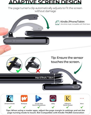 حامل هاتف Tryone Neck للسرير: حامل قارئ إلكتروني بدون استخدام اليدين مع أداة تقليب الصفحات عن بعد للقراءة، حامل مرن على شكل رقبة معقوفة لأجهزة Kindle وiPhone، مثالي للسرير والأريكة والسفر in Kuwait
