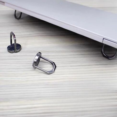 Laptop Invisible Metal Bracket Holder 2pcs Foldable Adjustable Portable Heat Dissipation Stand for Desk Work and Travel, Black, 2pcs in Saudi Arabia