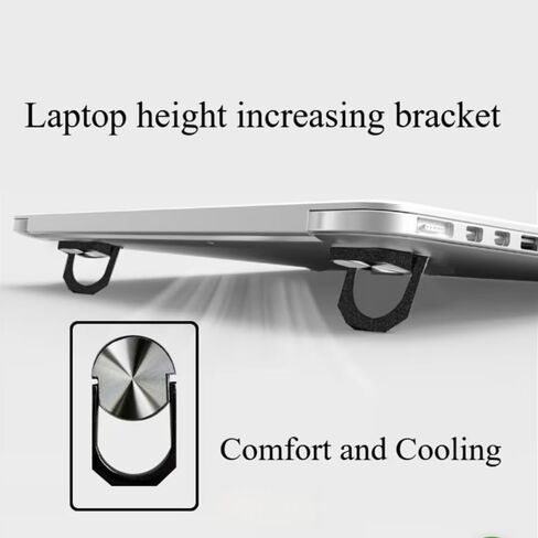 Laptop Invisible Metal Bracket Holder 2pcs Foldable Adjustable Portable Heat Dissipation Stand for Desk Work and Travel, Black, 2pcs in Saudi Arabia