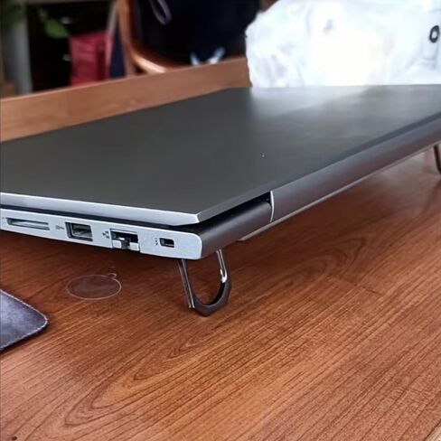 Laptop Invisible Metal Bracket Holder 2pcs Foldable Adjustable Portable Heat Dissipation Stand for Desk Work and Travel, Black, 2pcs in Saudi Arabia