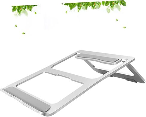 Uonlytech Portable Aluminum Alloy Laptop Stand Foldable Lightweight Cooling Bracket with Non Slip Pads for Desk Use Compatible Notebooks in Saudi Arabia