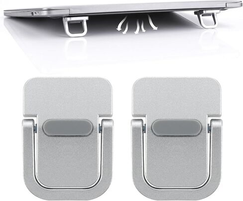 2 Pcs Invisible Foldable Laptop Stand for Desk, Self-Adhesive Keyboard Riser Feet in Saudi Arabia