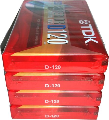 TDK Superior Normal Bias D120 IEC I / Type I For Everyday Recording Audio Cassette Tapes - 4 Pack in Saudi Arabia