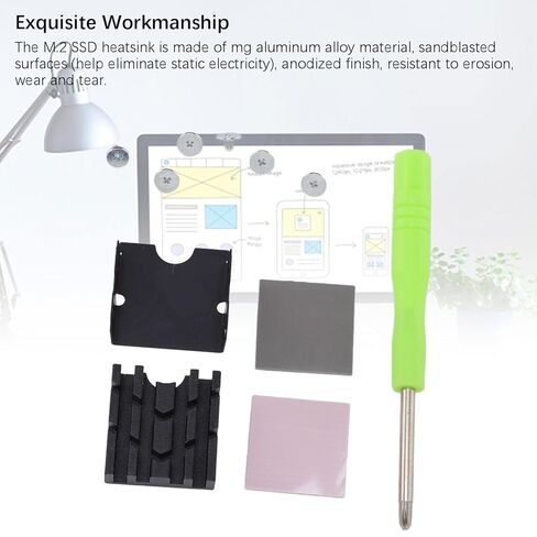 Ejoyous M.2 PCIe NVMe SSD Heatsink Cooler for M.2 2230 SSD Double Sided Mg Aluminum Alloy Heat Sink with Thermal Silicone Pad 10-30C Cooling in Saudi Arabia