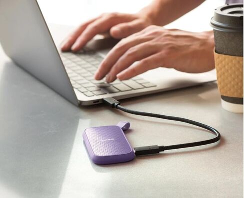 Sandisk 1TB Portable SSD - Lavender, Up to 800MB/s, USB-C, USB 3.2 Gen 2, External Solid State Drive - SDSSDE29-1T00-AWL in Saudi Arabia